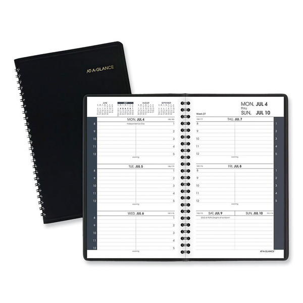 Classic Academic Weekly Appointment Book, 8 x 5, Black Cover, 14-Month (July to August): 2022 to 2023 [SKU: AAG701010523]