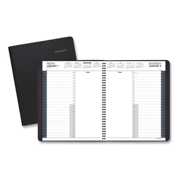 24-Hour Daily Appointment Book, 11 x 8.5, Black Cover, 12-Month (Jan to Dec): 2023 [SKU: AAG7021405]