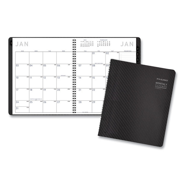Contemporary Monthly Planner, Premium Paper, 11 x 9, Graphite Cover, 12-Month (Jan to Dec): 2023 [SKU: AAG70260X45]