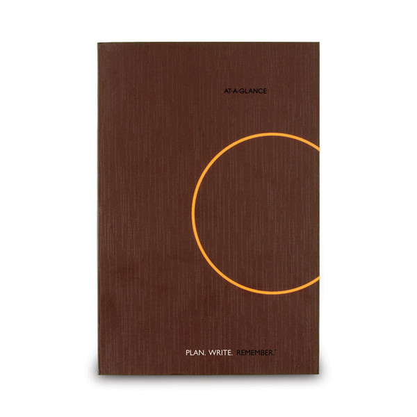 One-Day-Per-Page Planning Notebook, 9 x 6, Dark Brown/Orange Cover, 12-Month (Jan to Dec): 2023 [SKU: AAG70620130]