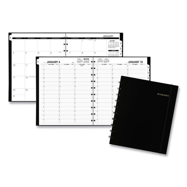 Move-A-Page Weekly/Monthly Appointment Book, 11 x 8.75, Black Cover, 12-Month (Jan to Dec): 2023 [SKU: AAG70950E05]