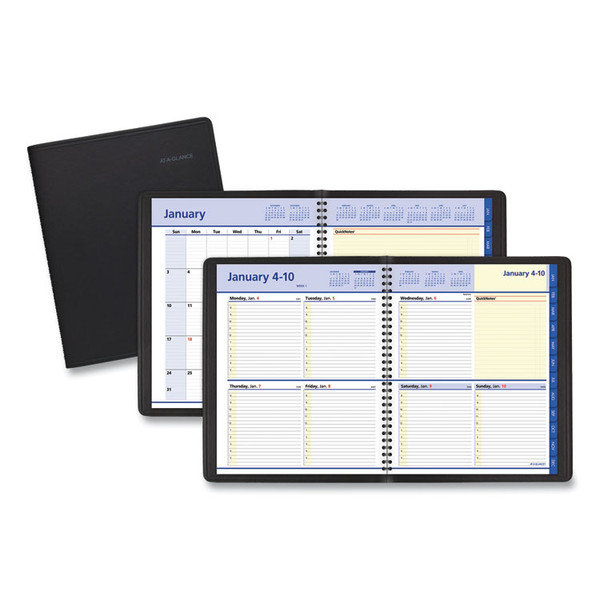 QuickNotes Weekly Block Format Appointment Book, 10 x 8, Black Cover, 12-Month (Jan to Dec): 2023 [SKU: AAG760105]