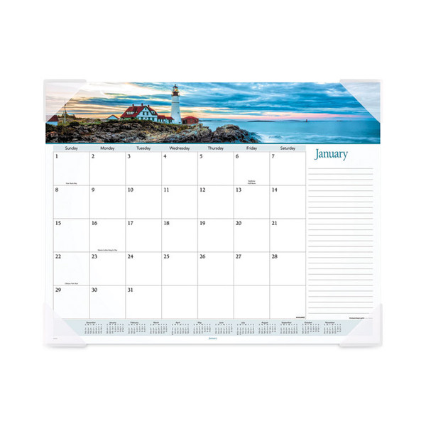 Landscape Panoramic Desk Pad, Landscapes Photography, 22 x 17, White Sheets, Clear Corners, 12-Month (Jan-Dec): 2023 [SKU: AAG89802]