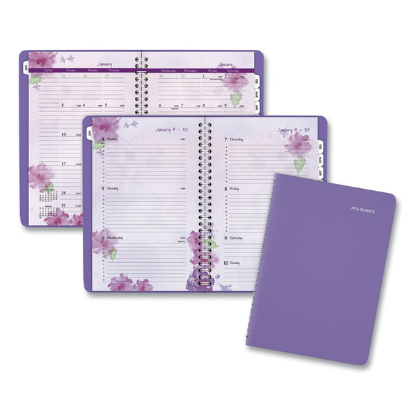 Beautiful Day Weekly/Monthly Planner, Block Format, 8.5 x 5.5, Purple Cover, 13-Month (Jan to Jan): 2023 to 2024 [SKU: AAG938P200]