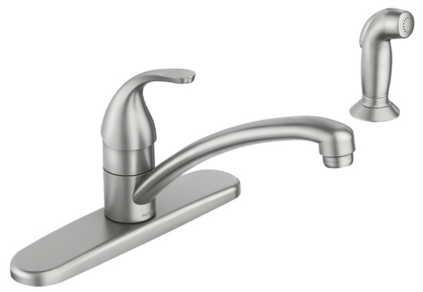 Moen Adler 87604SRS Kitchen Faucet, 1.5 gpm, 4 -Faucet Hole, Spot Resistant Stainless, Sink Deck Mounting, Lever Handle [SKU: ORG7344997]