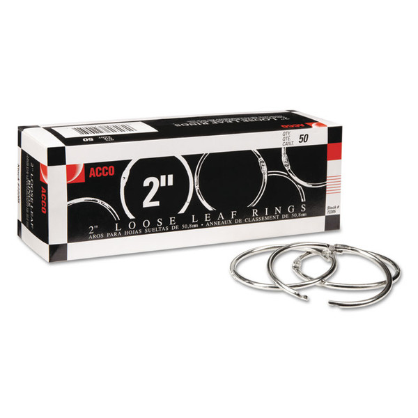 Metal Book Rings, 2" Diameter, 50/Box [SKU: ACC72205]
