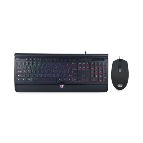 Backlit Gaming Keyboard and Mouse Combo, USB, Black [SKU: ADEAKB137CB]