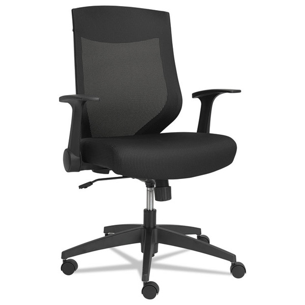 Alera EB-K Series Synchro Mid-Back Flip-Arm Mesh Chair, Supports Up to 275 lb, 18.5 to 22.04" Seat Height, Black [SKU: ALEEBK4217]