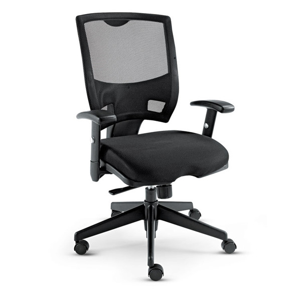 Alera Epoch Series Fabric Mesh Multifunction Chair, Supports Up to 275 lb, 17.63" to 22.44" Seat Height, Black [SKU: ALEEP42ME10B]