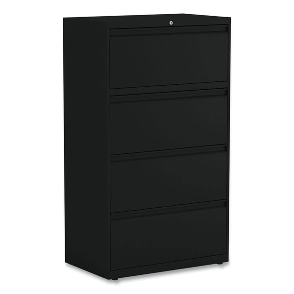 Lateral File, 4 Legal/Letter-Size File Drawers, Black, 30" x 18.63" x 52.5 [SKU: ALEHLF3054BL]