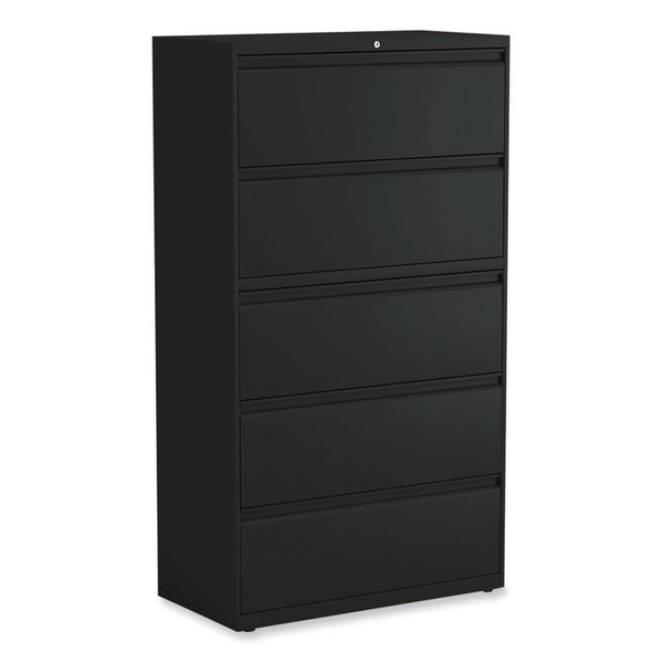 Lateral File, 5 Legal/Letter/A4/A5-Size File Drawers, Black, 36" x 18.63" x 67.63 [SKU: ALEHLF3667BL]