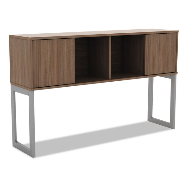 Alera Open Office Desk Series Hutch, 59w x 15d x 36.38h, Modern Walnut [SKU: ALELSHH60WA]