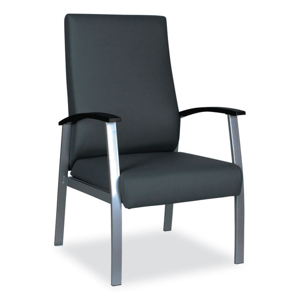 Alera metaLounge Series High-Back Guest Chair, 24.6" x 26.96" x 42.91", Black Seat, Black Back, Silver Base [SKU: ALEML2419]