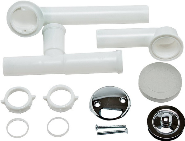 Moen 90530 Tub Drain, PVC, White, Chrome, For: 14 in and 16 in Tubs [SKU: ORG0755769]