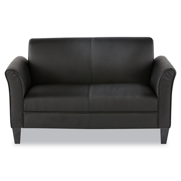 Alera Reception Lounge Furniture, Loveseat, 55.5w x 31.5d x 33.07h, Black [SKU: ALERL22LS10B]