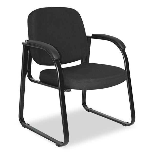 Alera Genaro Series Fabric Half-Back Sled Base Guest Chair, 25" x 24.80" x 33.66", Black Seat, Black Back, Black Base [SKU: ALERL43C11]