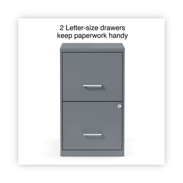Soho Vertical File Cabinet, 2 Drawers: File/File, Letter, Charcoal, 14" x 18" x 24.1 [SKU: ALESVF1824CH]