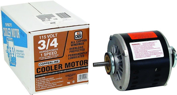 Dial 2205 Evaporative Cooler Motor, 0.75 hp, 115 V, 1/2 in Dia Shaft, 1725 rpm Speed, Ball Bearing [SKU: ORG2236909]