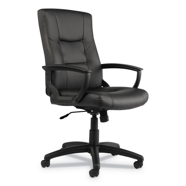 Alera YR Series Executive High-Back Swivel/Tilt Bonded Leather Chair, Supports 275 lb, 17.71" to 21.65" Seat Height, Black [SKU: ALEYR4119]