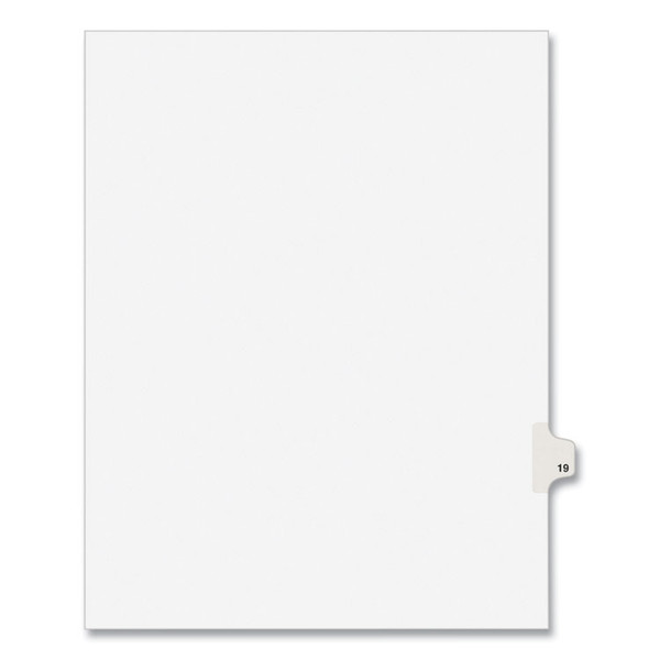 Preprinted Legal Exhibit Side Tab Index Dividers, Avery Style, 10-Tab, 19, 11 x 8.5, White, 25/Pack, (1019) [SKU: AVE01019]