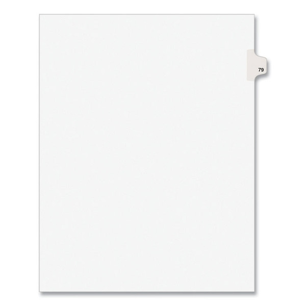 Preprinted Legal Exhibit Side Tab Index Dividers, Avery Style, 10-Tab, 79, 11 x 8.5, White, 25/Pack, (1079) [SKU: AVE01079]