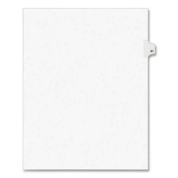 Preprinted Legal Exhibit Side Tab Index Dividers, Avery Style, 10-Tab, 81, 11 x 8.5, White, 25/Pack, (1081) [SKU: AVE01081]
