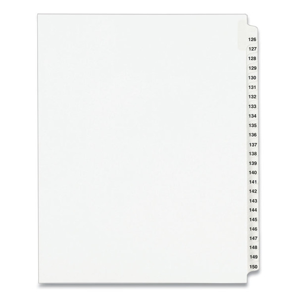 Preprinted Legal Exhibit Side Tab Index Dividers, Avery Style, 25-Tab, 126 to 150, 11 x 8.5, White, 1 Set, (1335) [SKU: AVE01335]