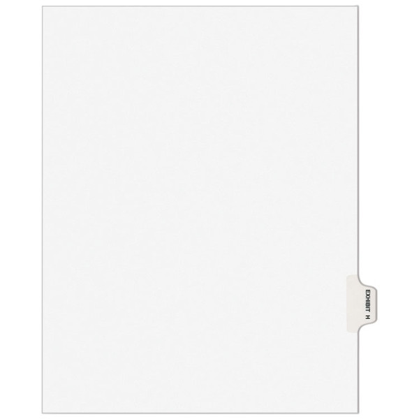 Avery-Style Preprinted Legal Side Tab Divider, 26-Tab, Exhibit H, 11 x 8.5, White, 25/Pack, (1378) [SKU: AVE01378]