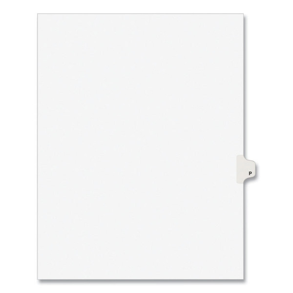 Preprinted Legal Exhibit Side Tab Index Dividers, Avery Style, 26-Tab, P, 11 x 8.5, White, 25/Pack, (1416) [SKU: AVE01416]