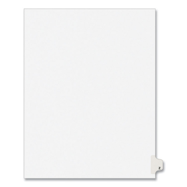 Preprinted Legal Exhibit Side Tab Index Dividers, Avery Style, 26-Tab, Z, 11 x 8.5, White, 25/Pack, (1426) [SKU: AVE01426]