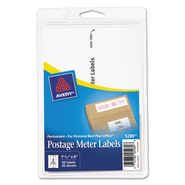 Postage Meter Labels for Personal Post Office, 1.78 x 6, White, 2/Sheet, 30 Sheets/Pack, (5289) [SKU: AVE05289]