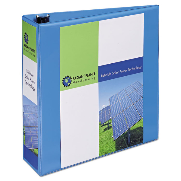 Heavy-Duty Non Stick View Binder with DuraHinge and Slant Rings, 3 Rings, 3" Capacity, 11 x 8.5, Light Blue, (5601) [SKU: AVE05601]