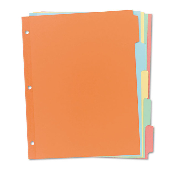 Write and Erase Plain-Tab Paper Dividers, 5-Tab, 11 x 8.5, Multicolor, 36 Sets [SKU: AVE11508]