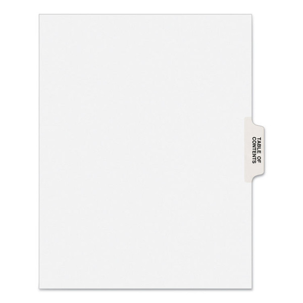 Preprinted Legal Exhibit Side Tab Index Dividers, Avery Style, 25-Tab, Table Of Contents, 11 x 8.5, White, 25/Pack [SKU: AVE11910]