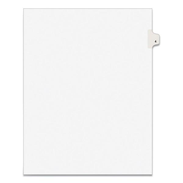 Preprinted Legal Exhibit Side Tab Index Dividers, Avery Style, 10-Tab, 4, 11 x 8.5, White, 25/Pack [SKU: AVE11914]