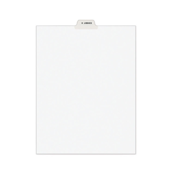 Avery-Style Preprinted Legal Bottom Tab Divider, 26-Tab, Exhibit H, 11 x 8.5, White, 25/PK [SKU: AVE11947]