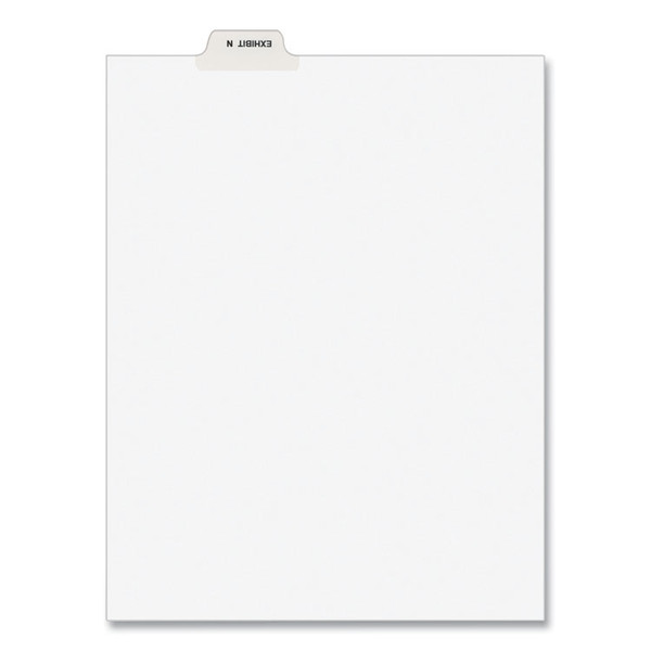 Avery-Style Preprinted Legal Bottom Tab Dividers, 26-Tab, Exhibit N, 11 x 8.5, White, 25/Pack [SKU: AVE12387]