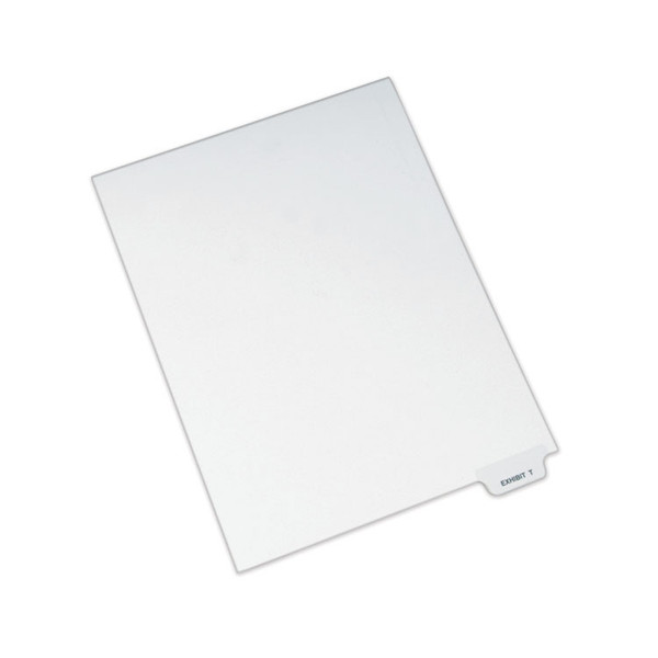 Avery-Style Preprinted Legal Bottom Tab Dividers, 26-Tab, Exhibit T, 11 x 8.5, White, 25/Pack [SKU: AVE12393]