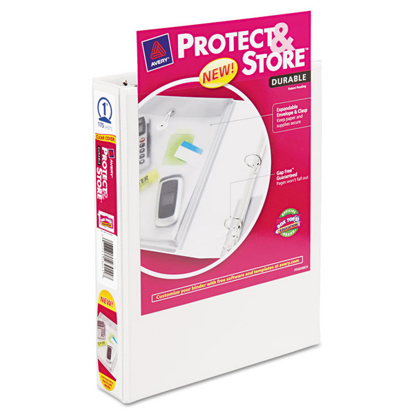 Mini Size Protect and Store View Binder with Round Rings, 3 Rings, 1" Capacity, 8.5 x 5.5, White [SKU: AVE23011]