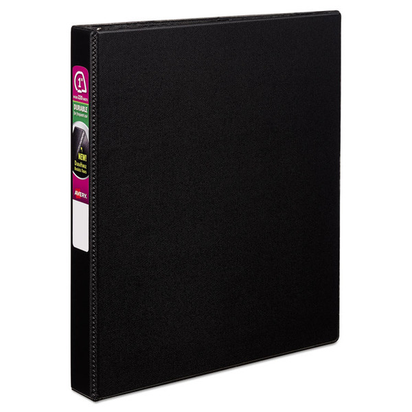 Durable Non-View Binder with DuraHinge and Slant Rings, 3 Rings, 1" Capacity, 11 x 8.5, Black [SKU: AVE27250]