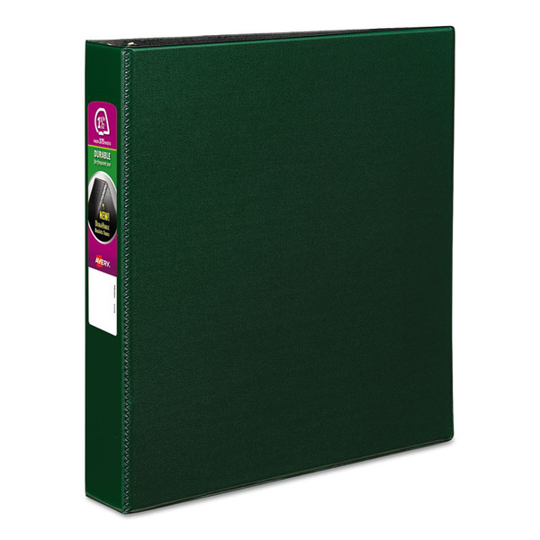 Durable Non-View Binder with DuraHinge and Slant Rings, 3 Rings, 1.5" Capacity, 11 x 8.5, Green [SKU: AVE27353]