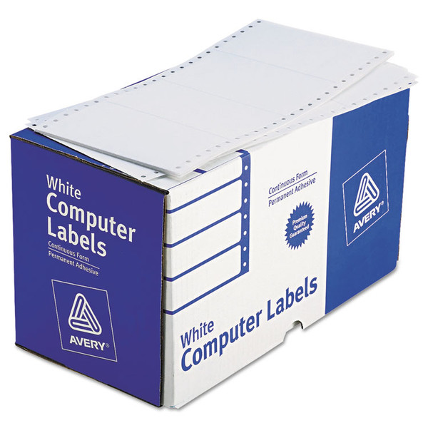 Dot Matrix Printer Mailing Labels, Pin-Fed Printers, 2.94 x 5, White, 3,000/Box [SKU: AVE4076]