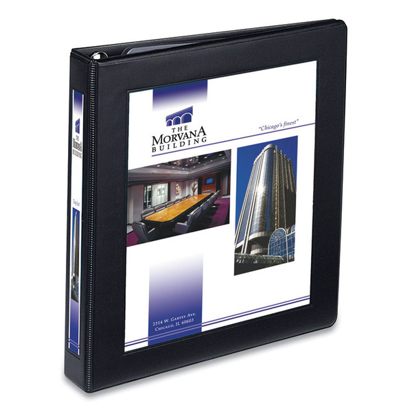 Framed View Heavy-Duty Binders, 3 Rings, 1" Capacity, 11 x 8.5, Black [SKU: AVE68054]