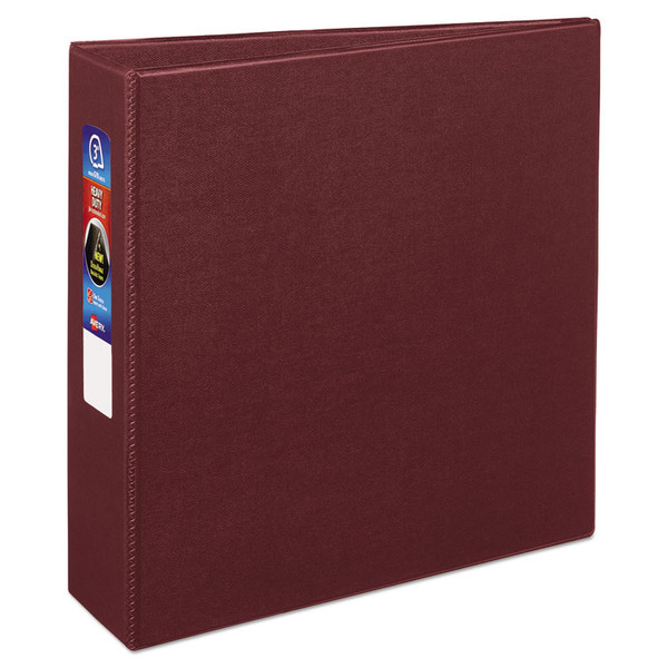 Heavy-Duty Non-View Binder with DuraHinge and Locking One Touch EZD Rings, 3 Rings, 3" Capacity, 11 x 8.5, Maroon [SKU: AVE79363]