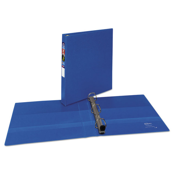 Heavy-Duty Non-View Binder with DuraHinge and One Touch EZD Rings, 3 Rings, 1" Capacity, 11 x 8.5, Blue [SKU: AVE79889]