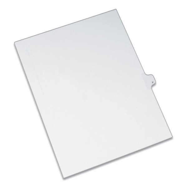 Preprinted Legal Exhibit Side Tab Index Dividers, Allstate Style, 26-Tab, P, 11 x 8.5, White, 25/Pack [SKU: AVE82178]
