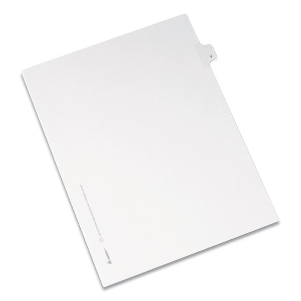 Preprinted Legal Exhibit Side Tab Index Dividers, Allstate Style, 26-Tab, V, 11 x 8.5, White, 25/Pack [SKU: AVE82184]