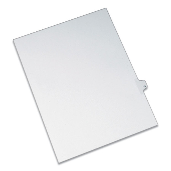 Preprinted Legal Exhibit Side Tab Index Dividers, Allstate Style, 10-Tab, 18, 11 x 8.5, White, 25/Pack [SKU: AVE82216]