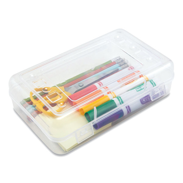Gem Polypropylene Pencil Box with Lid, Polypropylene, 8.5 x 5.25 x 2.5, Clear [SKU: AVT34104]