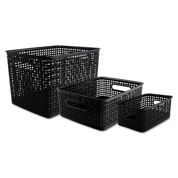 Weave Bins, 13.63 x 10.75 x 9, Black, 3/Pack [SKU: AVT40329]